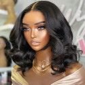 Body Wave Bob Wig – Brazilian Human Hair Middle Part Lace Front Wig for Natural Look