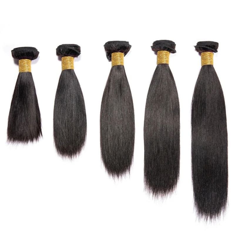 Hairporium Malaysian Straight Hair Bundles - 12A Grade 100% Raw Virgin Human Hair, Short Straight Extensions (1/3/4 PCS) Hairpor