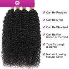 Hairporium Mongolian Kinky Curly Human Hair Bundles - 100% Unprocessed Virgin Hair Extensions, Jerry Curl Weave (1/3/4 PCS) Hair