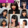 Hairporium Premium Short Bob Wig - Bone Straight 100% Human Hair with Bangs & 3x1 Lace Middle Part Hairporium 6 - Hairporium 