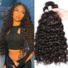 Hairporium 100% Unprocessed Malaysian Remy Human Hair Weave - Deep Wave & Water Wave Curly Extensions, 12A Grade Hair Bundles Ha