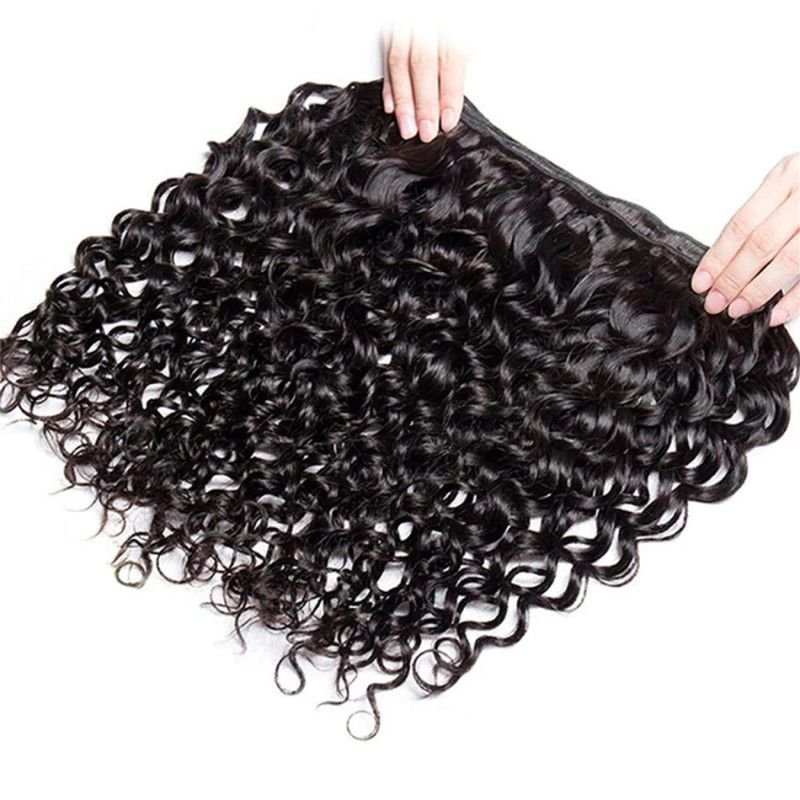 Hairporium 100% Unprocessed Malaysian Remy Human Hair Weave - Deep Wave & Water Wave Curly Extensions, 12A Grade Hair Bundles Ha