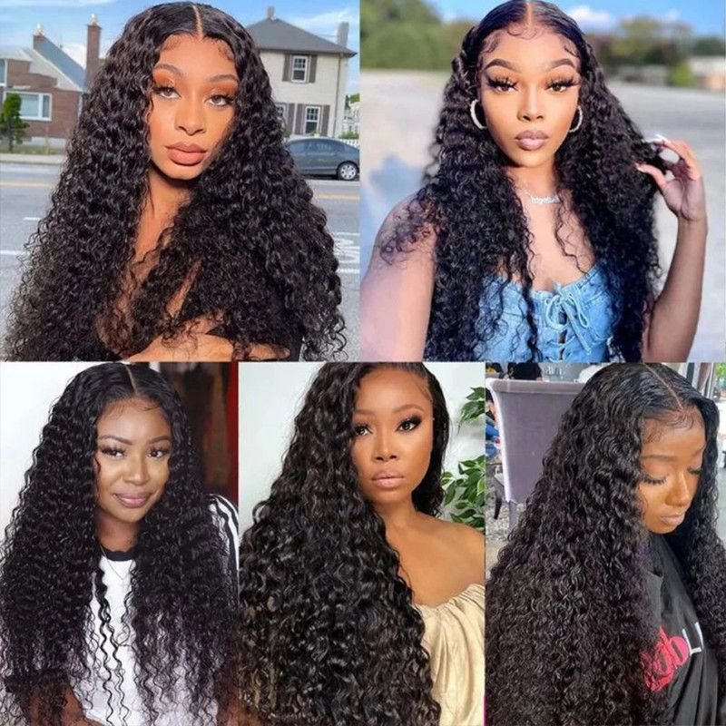 Hairporium 100% Unprocessed Malaysian Remy Human Hair Weave - Deep Wave & Water Wave Curly Extensions, 12A Grade Hair Bundles Ha