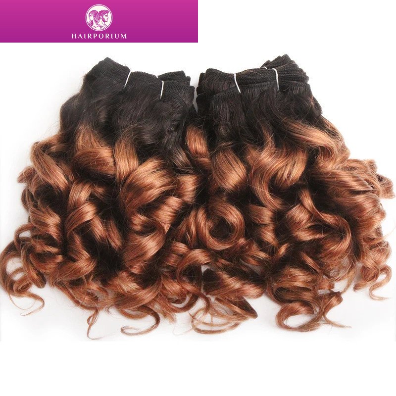 Hairporium Curly Human Hair Bundles - 6 Pieces 100% Human Hair Weave Extensions, Multiple Colors (1B/2/4/30/33/99J) Hairporium 7