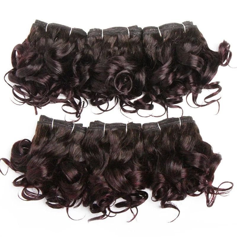 Hairporium Curly Human Hair Bundles - 6 Pieces 100% Human Hair Weave Extensions, Multiple Colors (1B/2/4/30/33/99J) Hairporium 7