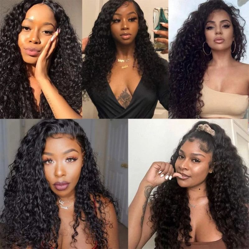 Hairporium Water Wave Bundles - 12A Brazilian Human Hair Weave, Deep Kinky Curly Virgin Extensions (1/3/4 PCS) Hairporium 2 - Ha