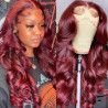 Hairporium 250% Density Body Wave Burgundy Wig - 13x6 HD Lace Frontal, 99J Glueless Brazilian Human Hair for Women Hairporium 1 