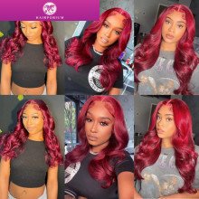 Hairporium 250% Density Body Wave Burgundy Wig - 13x6 HD Lace Frontal, 99J Glueless Brazilian Human Hair for Women Hairporium 3 