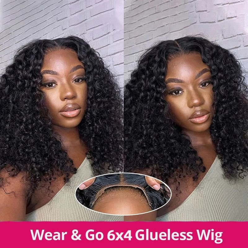 Hairporium Wear & Go Water Wave Bob Wig - 13x4 Glueless Human Hair, Pre-Cut Lace, Curly Remy Wig Hairporium 1 - Hairporium 