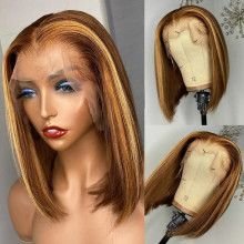 Hairporium 13x4 Straight Bob Wig - Highlight Human Hair Lace Front Wig for Women, Transparent Lace Frontal Hairporium 5 - Hairpo