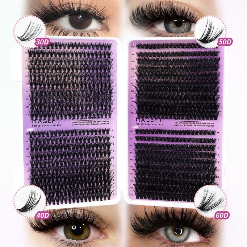 Hairporium DIY Lash Extensions Kit - 800pcs Lash Clusters (80D/100D), Wispy Individual Lashes 9-18mm Mix Hairporium 1 - Hairpori