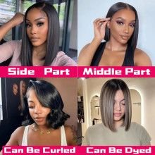 Hairporium 13x4 Straight Bob Wig - Highlight Human Hair Lace Front Wig for Women, Transparent Lace Frontal Hairporium 8 - Hairpo