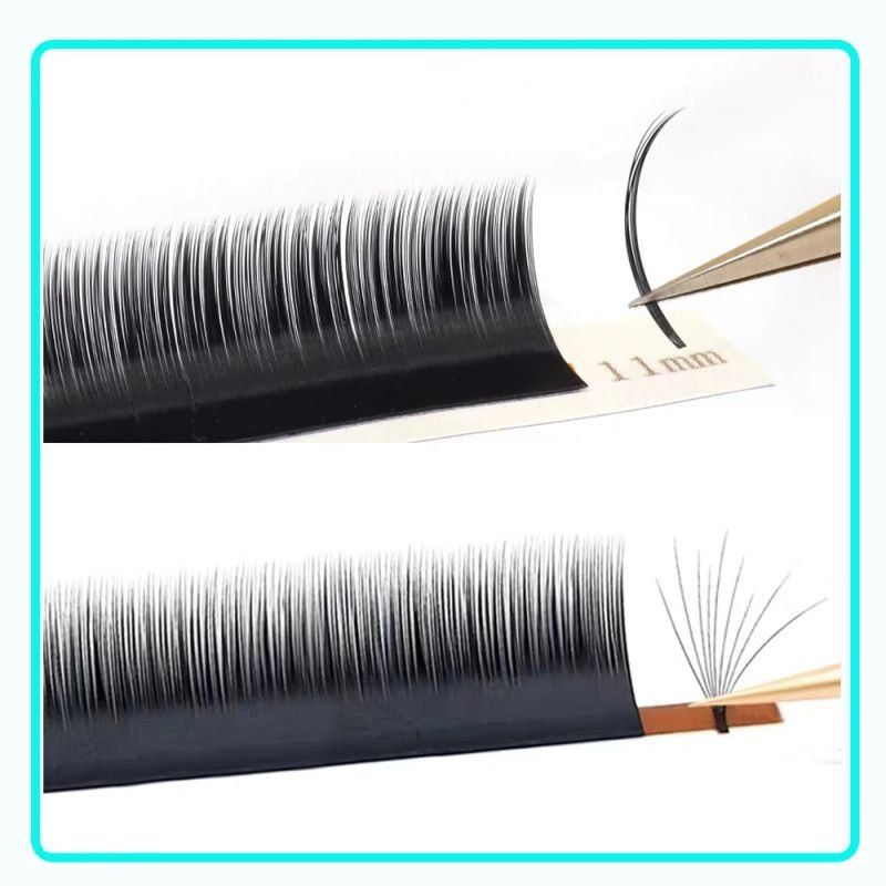 Hairporium False Eyelash Extensions - Natural Soft Auto Fan Bloom Faux Mink Lashes, Easy Fanning & Magnetic Application Hairpori