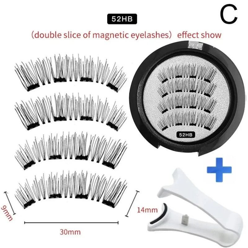 Hairporium 3D Magnetic False Eyelashes - Reusable Magnet Lashes with Applicator, 2 Pairs/Box Hairporium 8 - Hairporium 