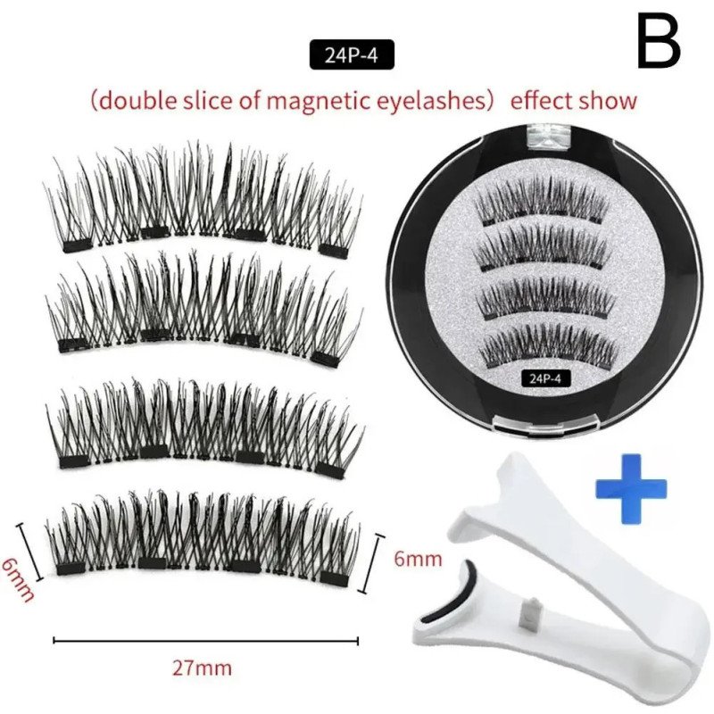 Hairporium 3D Magnetic False Eyelashes - Reusable Magnet Lashes with Applicator, 2 Pairs/Box Hairporium 8 - Hairporium 