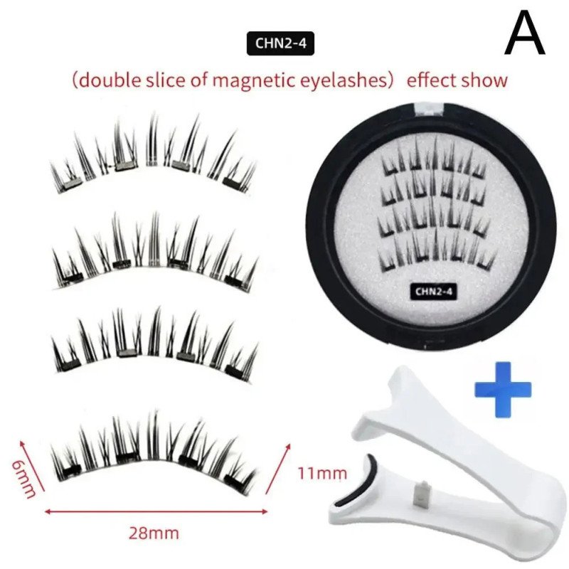 Hairporium 3D Magnetic False Eyelashes - Reusable Magnet Lashes with Applicator, 2 Pairs/Box Hairporium 8 - Hairporium 