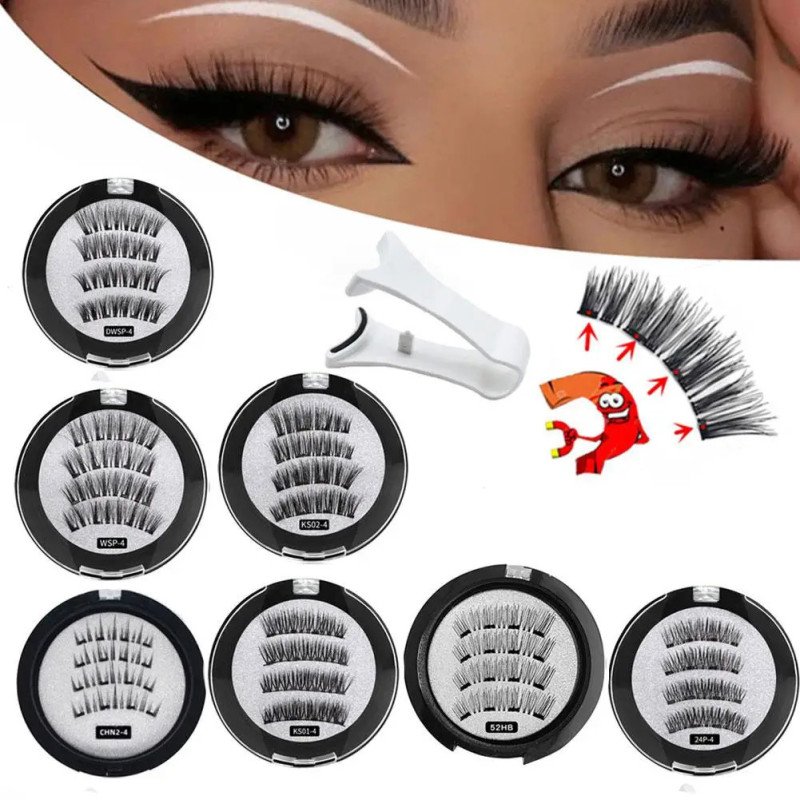 Hairporium 3D Magnetic False Eyelashes - Reusable Magnet Lashes with Applicator, 2 Pairs/Box Hairporium 8 - Hairporium 