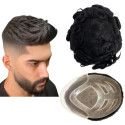 Hairporium Men's Wigs: Real Human Hair Curly Wave Toupee Prosthesis