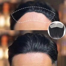 Hairporium Men's Wigs: V-Loop 100% Human Hair Frontal Toupee with Thin Skin PU Hairline Hairporium 10 - Hairporium 