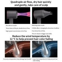 Leafless Professional Hair Dryer with Flyaway Attachment – Premium Negative Ionic Salon Styler Hairporium 15 - Hairporium 