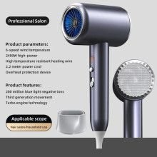 Professional 2400W Hair Dryer For Women & Men – Negative Ionic Blow Dryer with Air Brush - Achieve Salon-Quality Results At Home