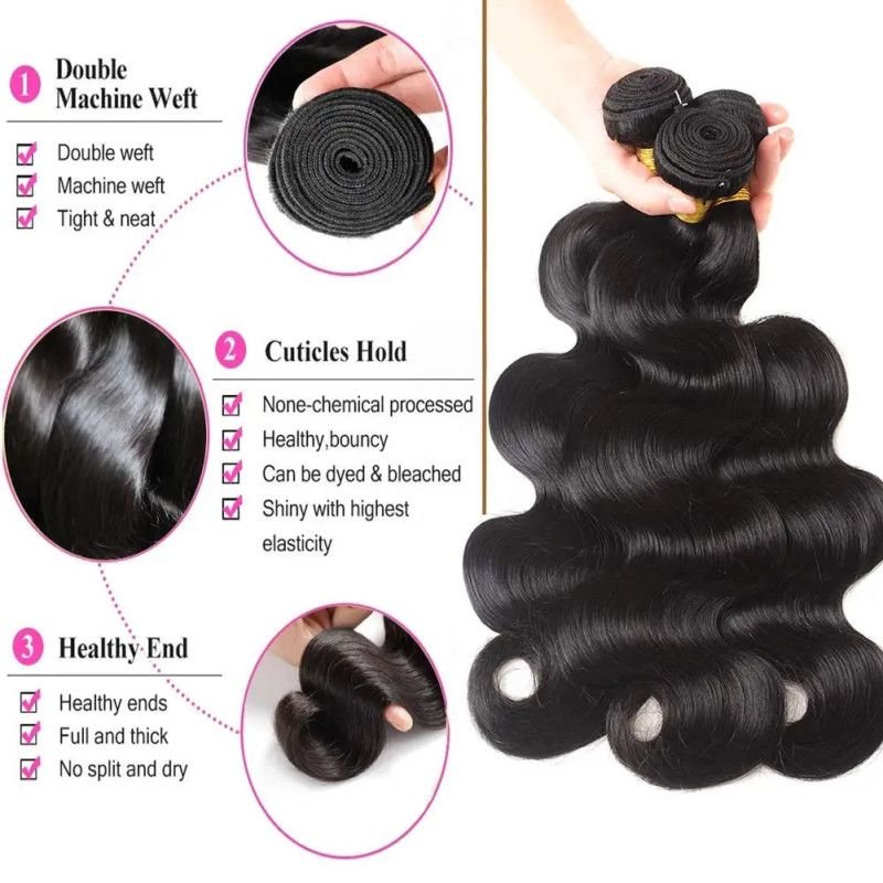 Hairporium 100% Unprocessed 12A Brazilian Body Wave Virgin Hair Bundles – Natural Black Weave Deals Hairporium 2 - Hairporium 