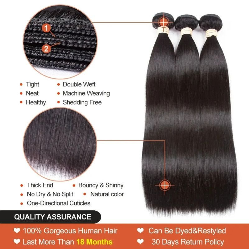 Hairporium 12A Brazilian Straight Virgin Hair Bundles – Luxurious 100% Natural Human Hair Extensions Hairporium 1 - Hairporium 