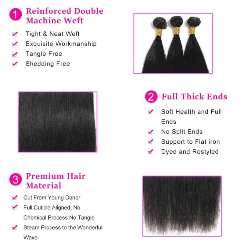 Hairporium 12A Brazilian Straight Virgin Hair Bundles – Luxurious 100% Natural Human Hair Extensions Hairporium 1 - Hairporium 