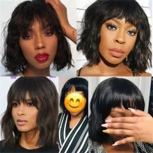 Hairporium Short Bob Body Wave Human Hair Wig with Bangs – Glueless Elegance for Black Women Hairporium 5 - Hairporium 