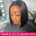 180% Density Wear and Go Bob Wig – Glueless Pre-Cut Lace Human Hair Wig for Women