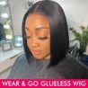 180% Density Wear and Go Bob Wig – Glueless Pre-Cut Lace Human Hair Wig for Women Hairporium 1 - Hairporium 