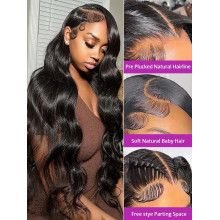 Hairporium Body Wave Human Hair Wig - 13x4 Lace Front & 4x4 Closure, Bleached Knots & Natural Hairline for Women Hairporium 4 - 