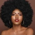 Short Afro Kinky Curly Human Hair Wig With Bangs Fluffy Natural Bob Wigs Brazilian Full Wigs