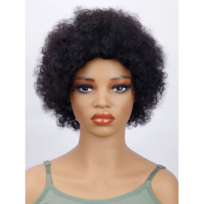 Hairporium Afro Kinky Curly Pixie Cut Human Hair Wig – Natural Looking Fluffy Short Wig for Women Hairporium 1 - Hairporium 