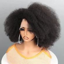 Hairporium Afro Kinky Curly Transparent Lace Front Wig – Brazilian Remy Human Hair Short Bob Wig Hairporium 3 - Hairporium 