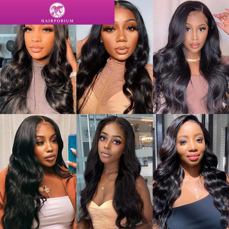 Hairporium Body Wave Human Hair Wig - 13x4 Lace Front & 4x4 Closure, Bleached Knots & Natural Hairline for Women Hairporium 1 - 