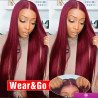 Hairporium Burgundy Glueless Human Hair Wig – Ready To Wear Preplucked Straight 99J Red 13x6 HD Lace Frontal Wig for Women Hairp Hairporium Burgundy Glueless Human Hair Wig – Ready To Wear Preplucked Straight 99J Red 13x6 HD Lace Frontal Wig for Women Hairp