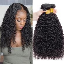 Hairporium Mongolian Kinky Curly Human Hair Bundles - Natural Hair Extensions for Women, 1/3/4 Piece Options Hairporium 1 - Hair