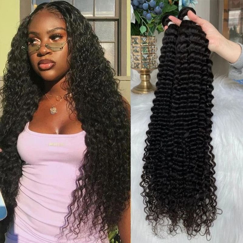 Hairporium Mongolian Kinky Curly Human Hair Bundles - Natural Hair Extensions for Women, 1/3/4 Piece Options Hairporium 2 - Hair