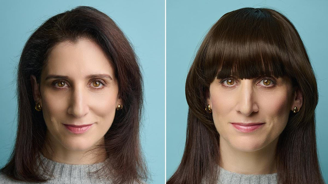 Woman with a soft fringe hairstyle that frames the forehead