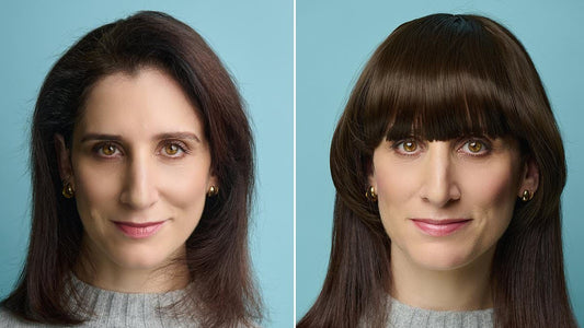 Woman with a soft fringe hairstyle that frames the forehead