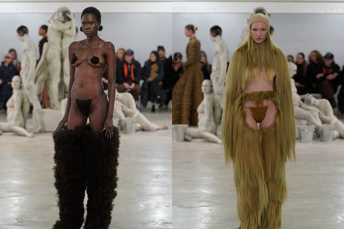 Backstage view of Charlie Le Mindu SS26 hair couture looks