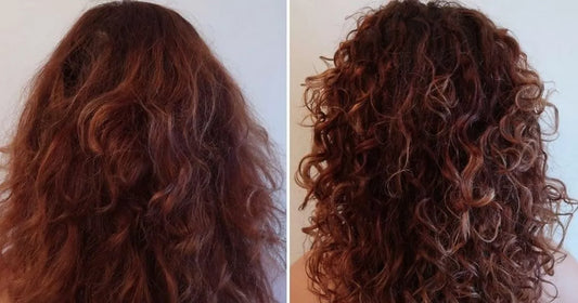 Haircare products arranged for a glossy, thicker-looking hair finish