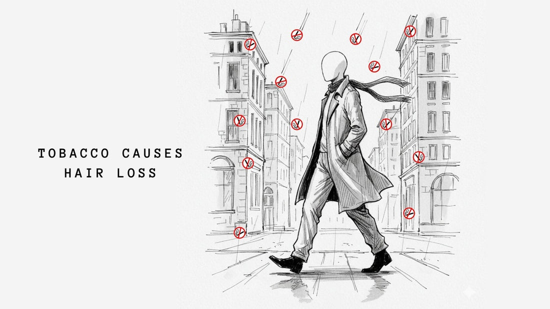 Close-up of hair strands with smoke illustrating the impact of smoking on hair health