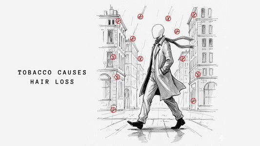 Close-up of hair strands with smoke illustrating the impact of smoking on hair health