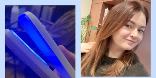 Salon-style visual representing hair cryotherapy and a glossy finish result