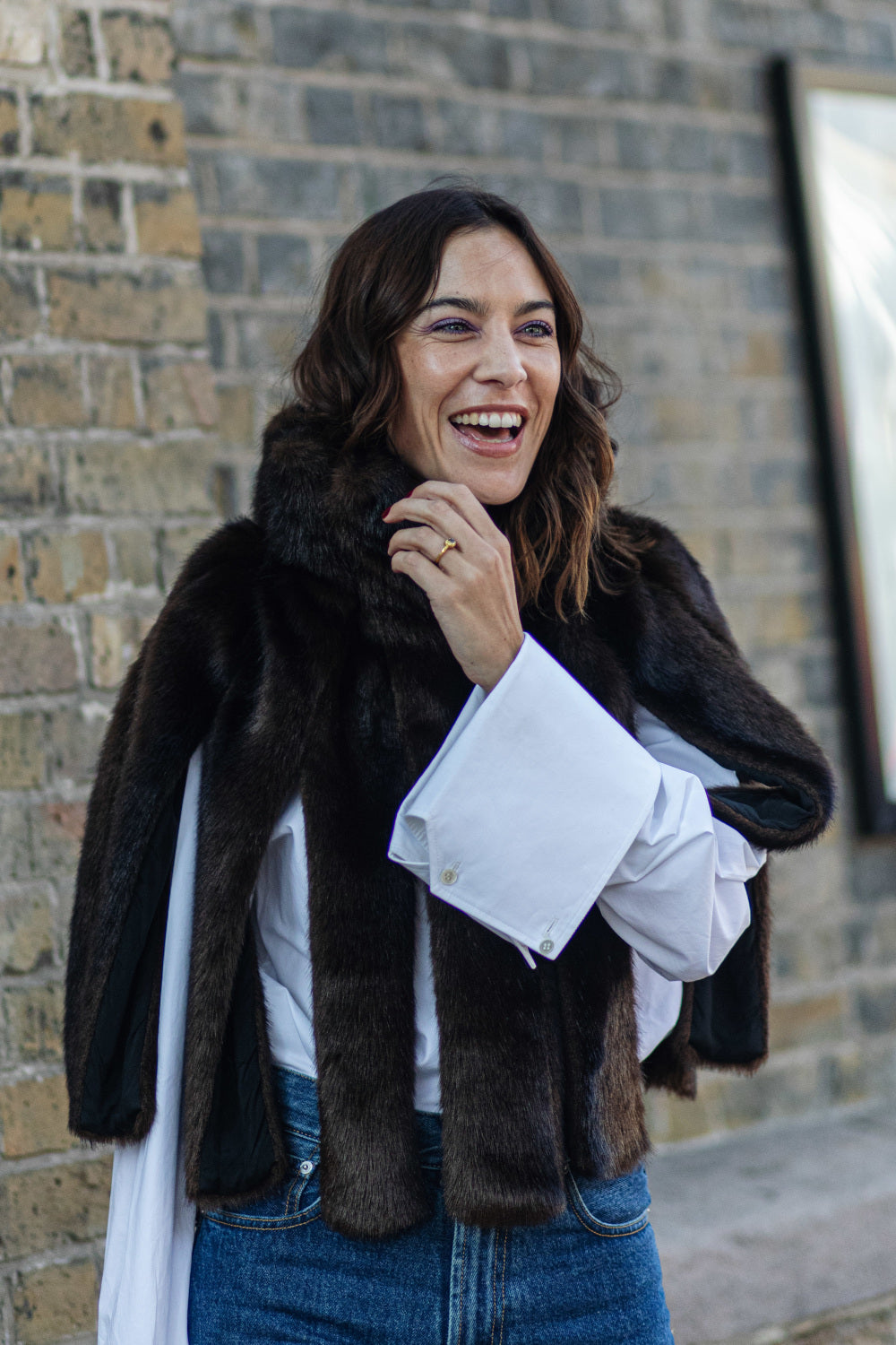 London Fashion Week street style showing a relaxed bob haircut