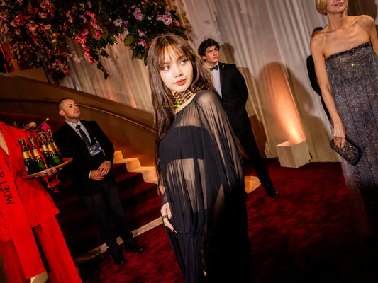 Golden Globes red carpet: sleek updo styling detail