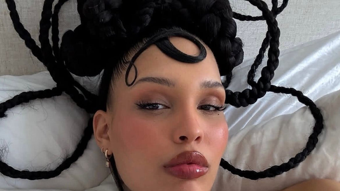 Sculptural holiday hairstyle with gravity-defying shape