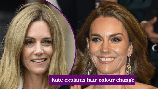Princess Kate with glossy brunette hair featuring soft, face-framing highlights